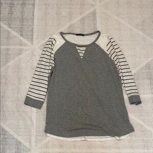 Gray and White Striped Shirt